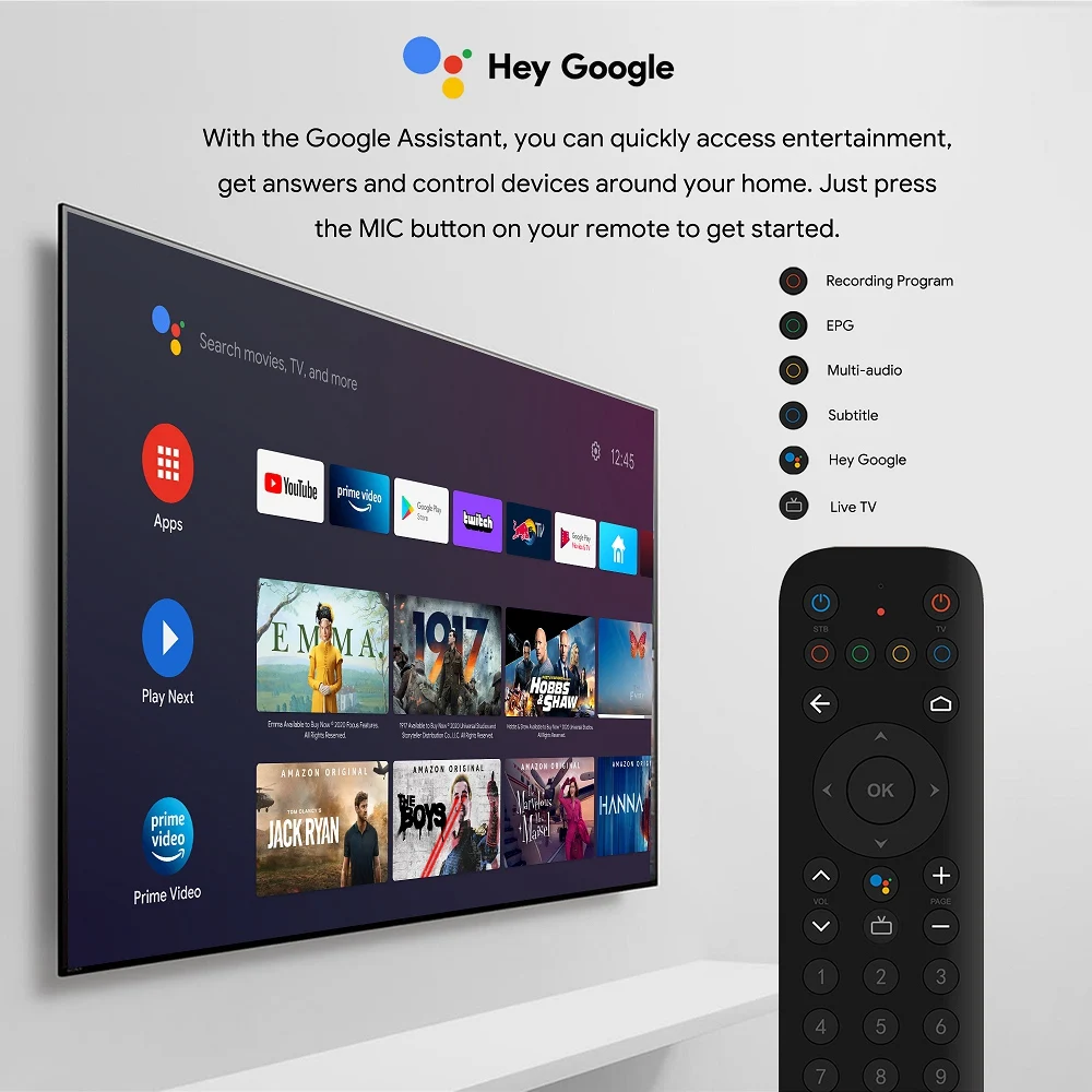 ТВ-приставка mecool kt1 Android 10 DVB-T/T2 DVB C Amlogic S905X4 4K 2T2R двойной Wi-Fi BT | Электроника