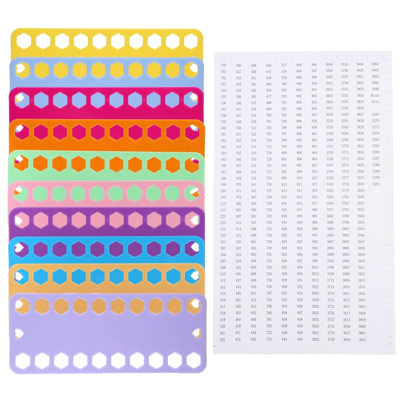 

LMDZ 10Pcs/Set 20 Holes Cross Stitch Thread Holder Embroidery Floss Organizer Storage Tool Cross Stitch Thread Finishing Tool