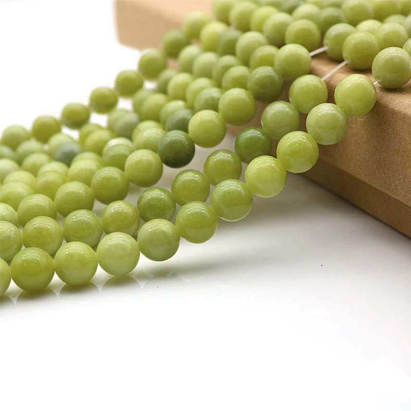 Лидер продаж круглые бусины из натурального камня горчичного цвета