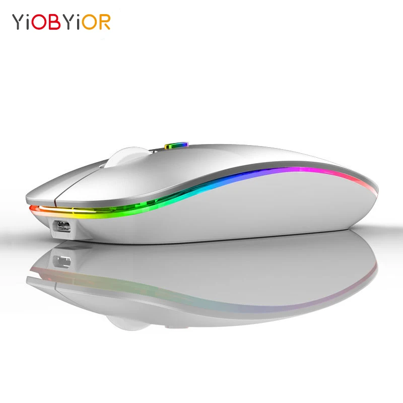 Wirless Rechargeable Bluetooth5.1 Mouse for Mac Laptop Wireless Bluetooth Colorful LED MacBook Pro Air Windows Android | Компьютеры и