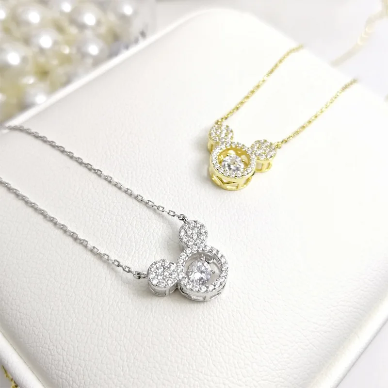 Диснеевский Микки кулон в виде мыши S925 Серебряный с Маусом аксессуары Minnie