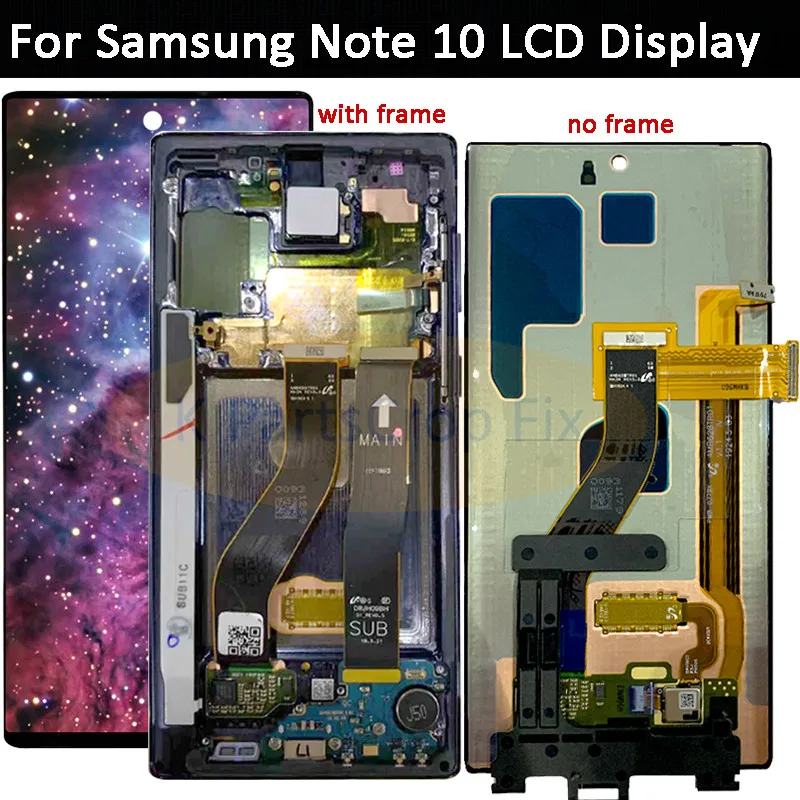 Для samsung Galaxy Note 10 lcd N970F N9700 с рамкой дисплей сенсорный экран дигитайзер для samsung note10+ lcd N975 N9750/DS lcd