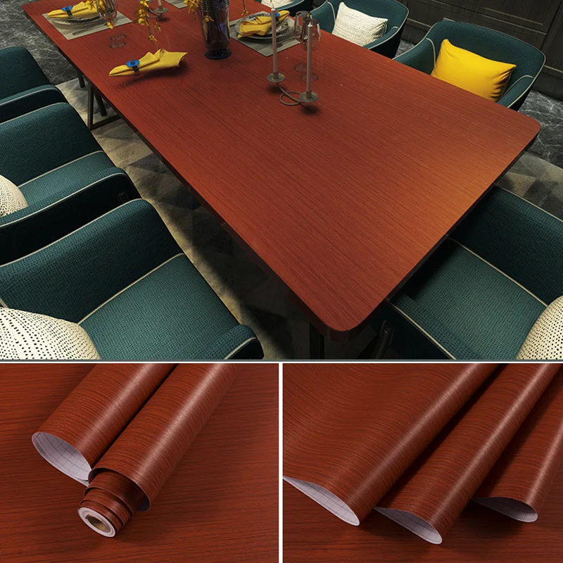 

45cm Wood Grain Wallpaper Living Room Waterproof PVC Wall Stickers Self-Adhesive Furniture Protective Decoration Cupboard Cover