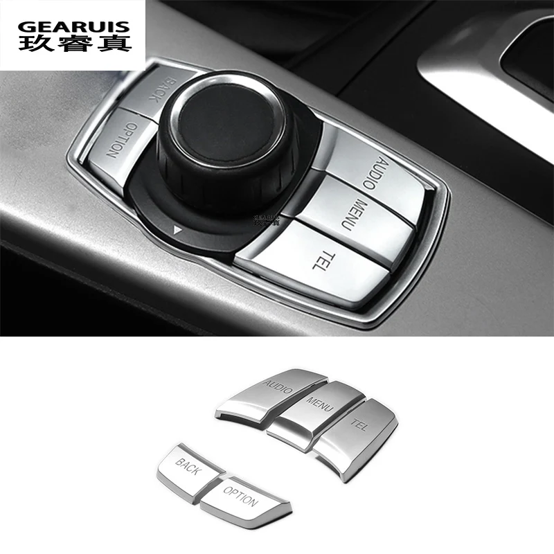 Car Styling Console Armrest Multimedia Button Frame Decoration Cover Stickers For BMW F30 F34 F32 3 4 series GT Auto Accessories