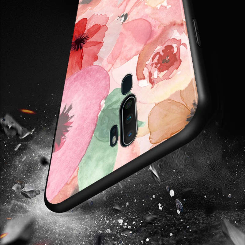 Black TPU Soft Cover Beauty Floral Rose for OPPO A9 2020 Reno 10X ZOOM ACE 4 3 2 Z F Pro 4G 5G Phone Case