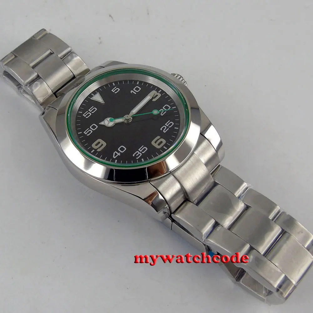 39mm Bliger Sterile Black Dial Luminous Mark Sapphire Glass Automatic 316L Stainless Steel Silver NH35A MIYOTA 8215 Watch Men | Наручные