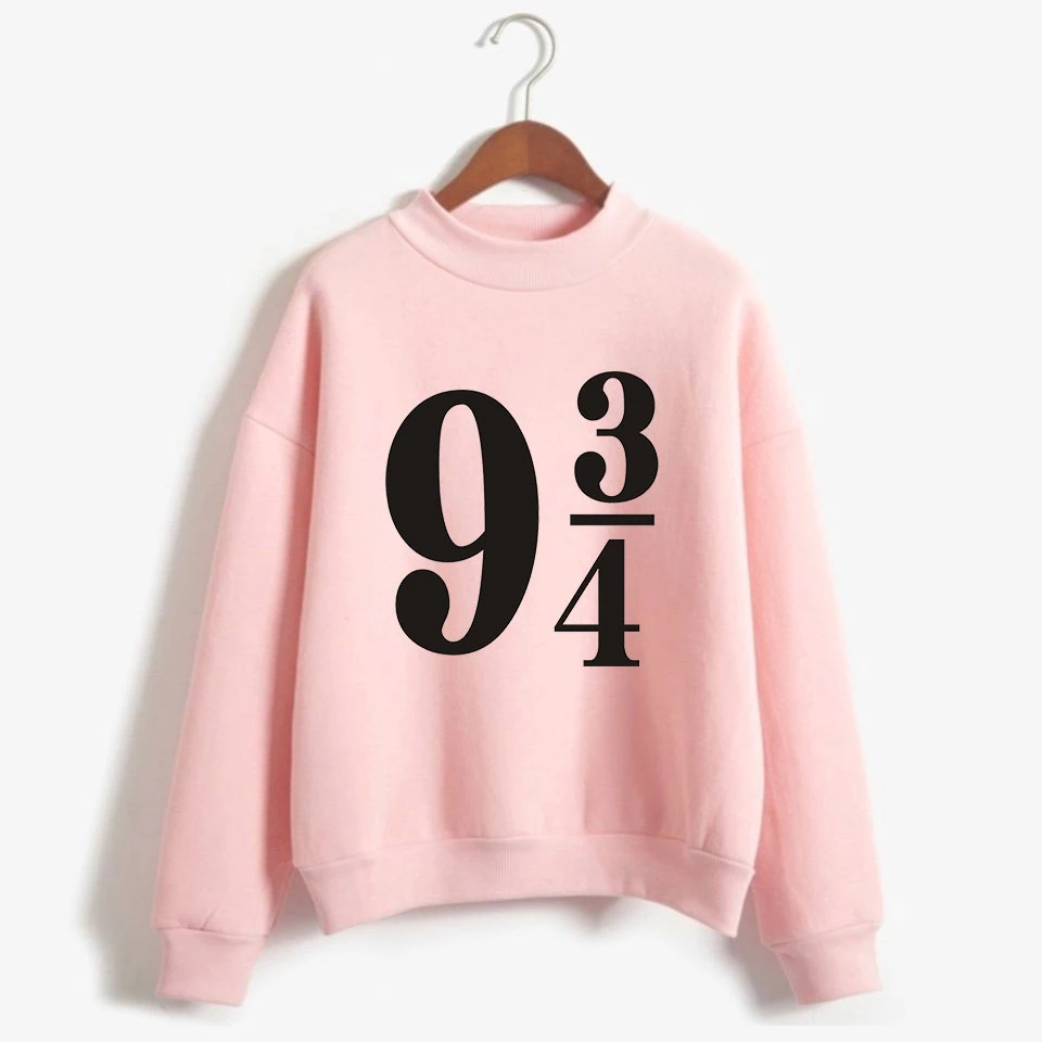 

Harrys Platform 9-3/4 Printed Turtleneck Sweatshirt Women School of Witchcraft and Wizardry Hoodie Fashion Fleece Tracksuit Tops