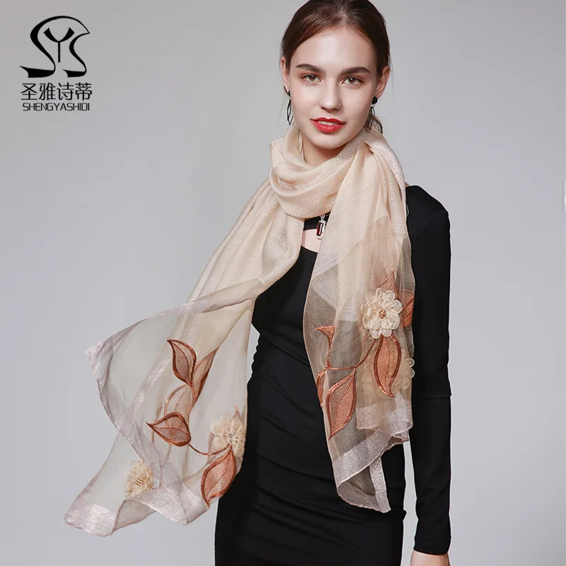Шелковый шерстяной зимний шарф для женщин из пашмины кружевное пончо шаль шарфы
