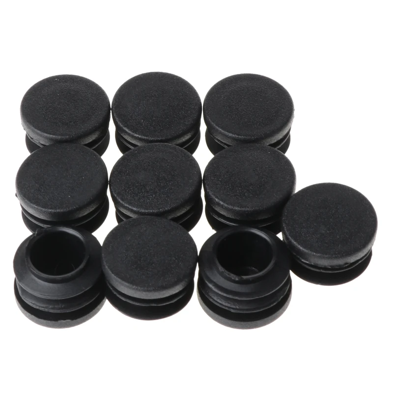 

10Pcs Black Plastic Furniture Leg Plug Blanking End Cap Bung For Round Pipe Tube R9JC