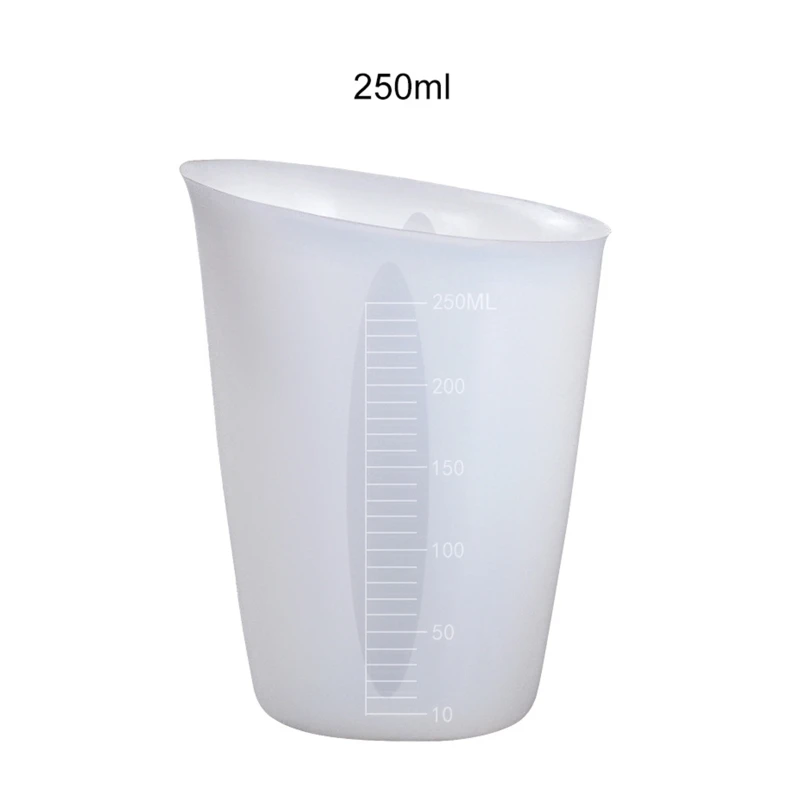 

1 Pc 250ml Silicone Measuring Cup Clear Graduated Epoxy Split Cup for DIY Crafts Casting Tool UV Resin Mold Jewelry Art Lab Tool