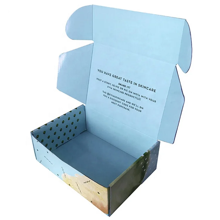 Пользовательские печатные уникальные почтовые гофрированные коробки для ухода
