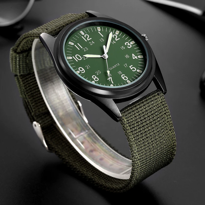 Часы наручные мужские с нейлоновым ремешком уникальные особые 22 мм спортивные в