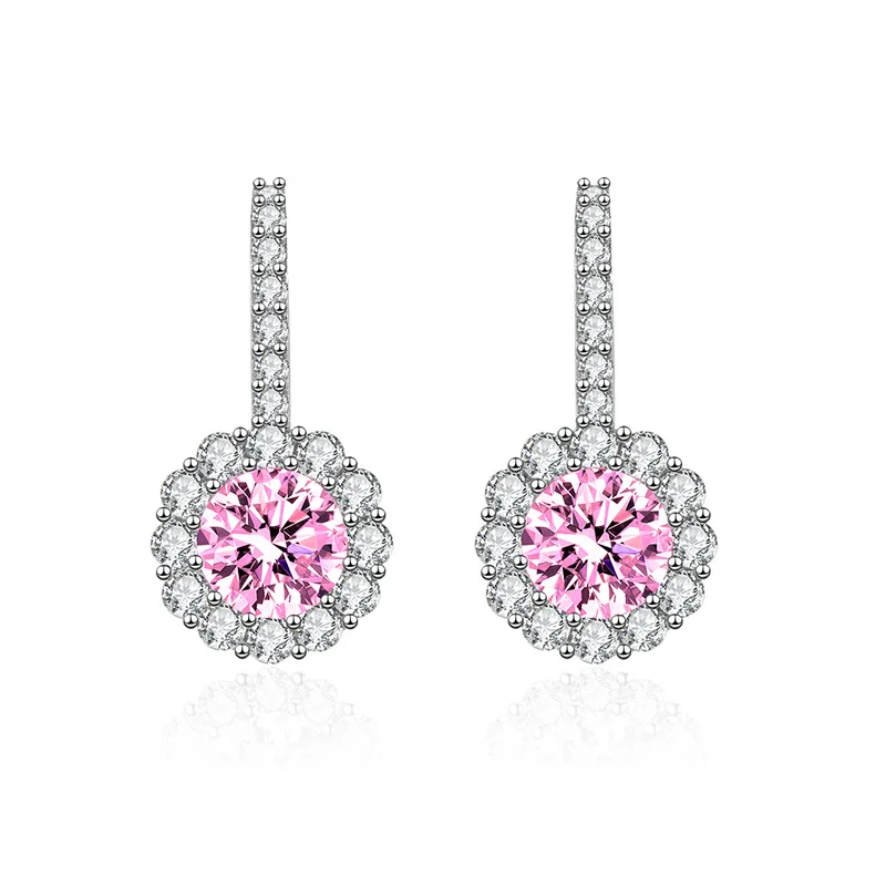 

Trendy Drop Earrings 925 Silver Jewelry with Zircon Gemstone Earrings for Women Wedding Promise Party Gift Accessories Wholesale