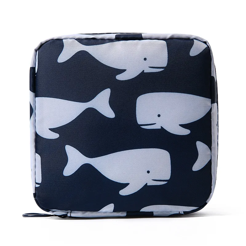 Whale Новая вместительная косметичка для гигиенических салфеток в путешествии, милая переносная Сумочка для женщин, полотенец, сумка для путешествий, маленький кошелек, сумочка-Органайзер - Цвет: Whale