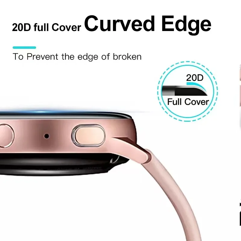 1/2/3 шт. 20D Защитное стекло для экрана с изогнутыми краями Samsung galaxy Watch Active 2 40 мм 44