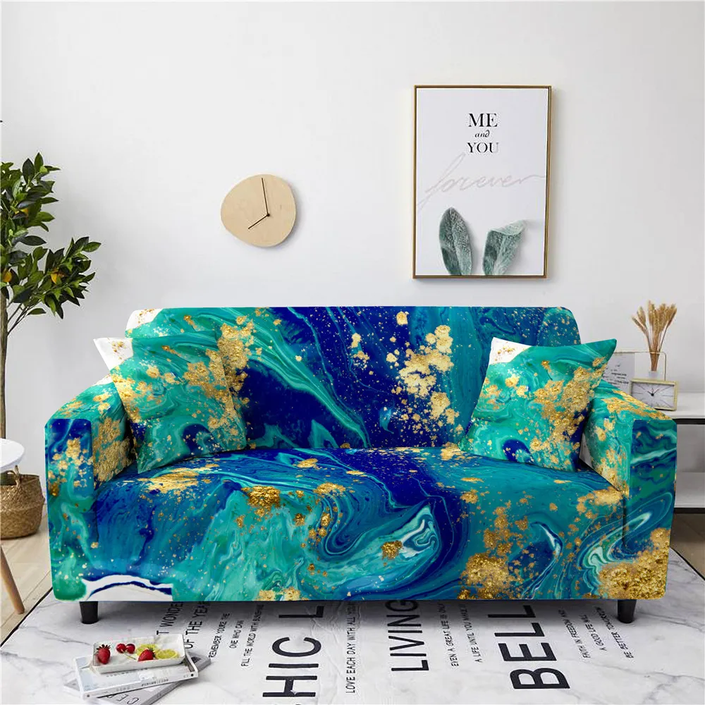 Чехол для дивана с мраморным узором растягивающийся чехол спандекс защитный