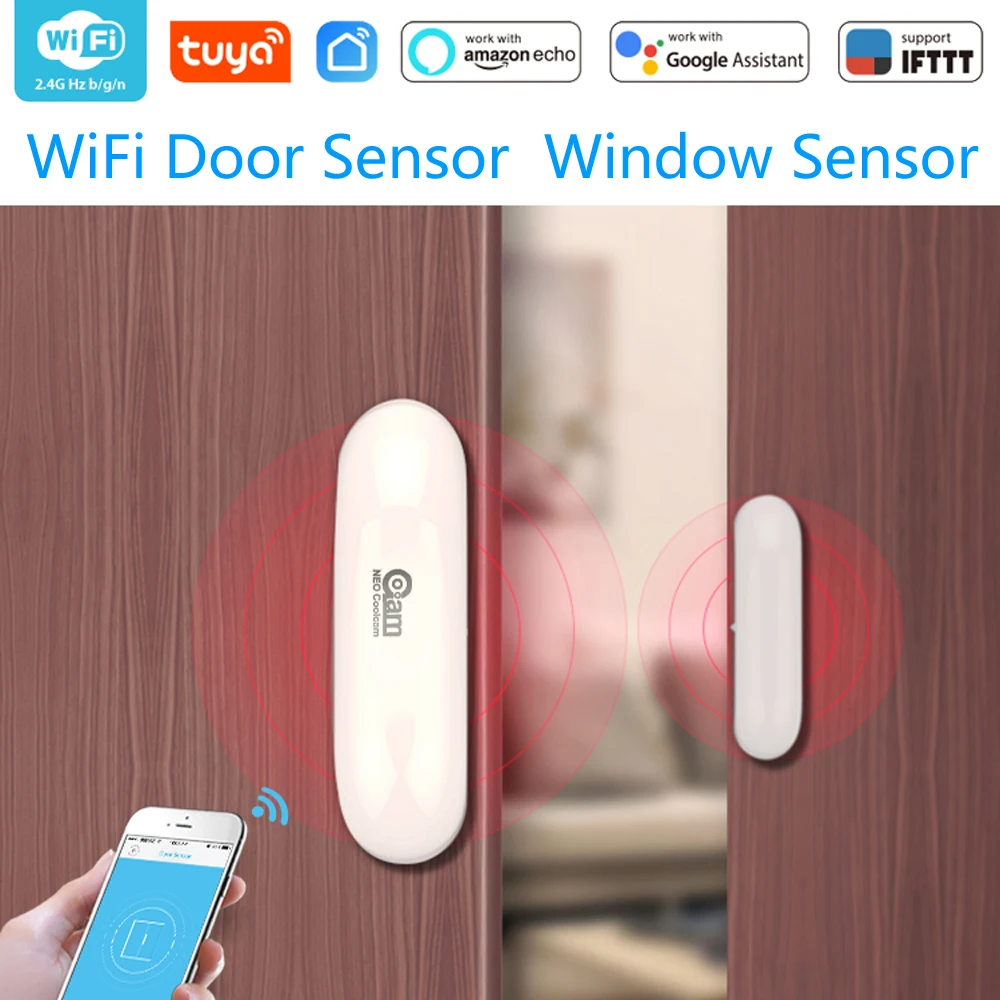 1/2/3/4 шт./лот NEO COOLCAM Wi-Fi умный датчик двери окна Сенсор приложение уведомления безопасная домашняя дверь/оконный датчик