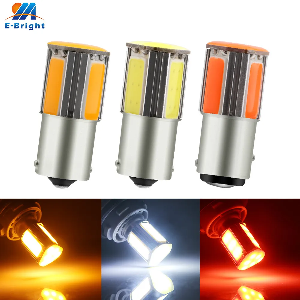 

100pcs LED Turn Light S25 COB 24 SMD P21W BA15S 1156 BAU15S PY21W 1157 bay15d P21/5W Car 12V DC 420Lm white red amber mix color