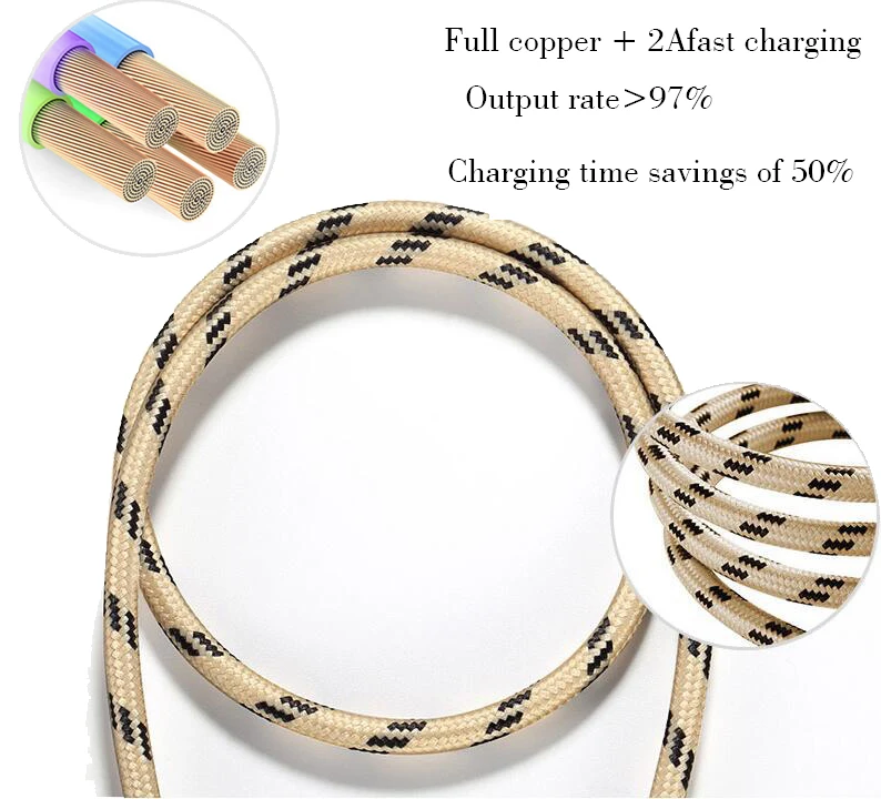 10 шт. нейлоновый Micro USB кабель 5pin для быстрой зарядки 1 м 2 3 м|Кабели мобильных