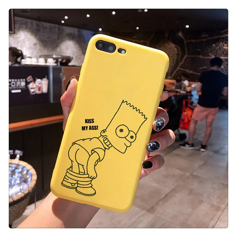 Чехол Homer J. Simpson для iPhone 11 XR X Xs Max 8 7 6 Plus 6S 5S SE Мягкий силиконовый чехол для телефона Барт Симпсон - Цвет: Simpson8 Yellow