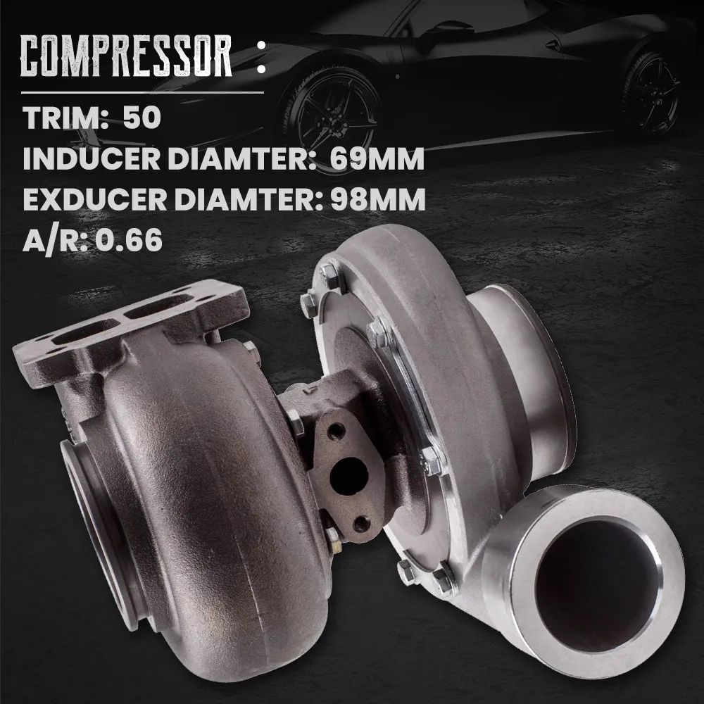 Турбокомпрессор GT45 T4. 66 A/R Com 1 05 V-band 600 + 78 Trim HP Boost Racing Turbo 4 Bolt | Автомобили и