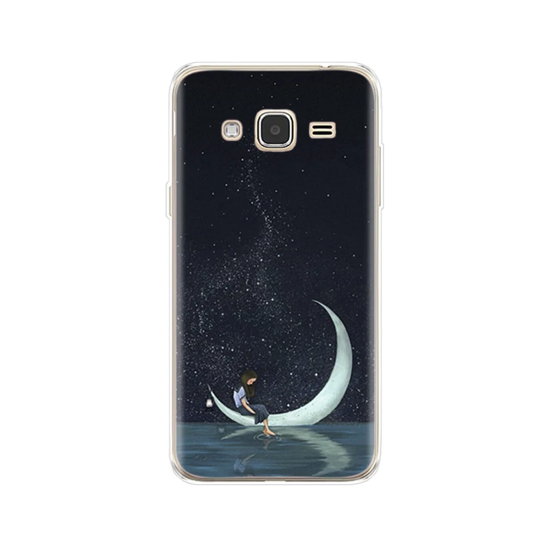 Мягкий чехол из ТПУ для Samsung J3 2015 силиконовый Galaxy 2016 J320 J320F с котом и цветком |