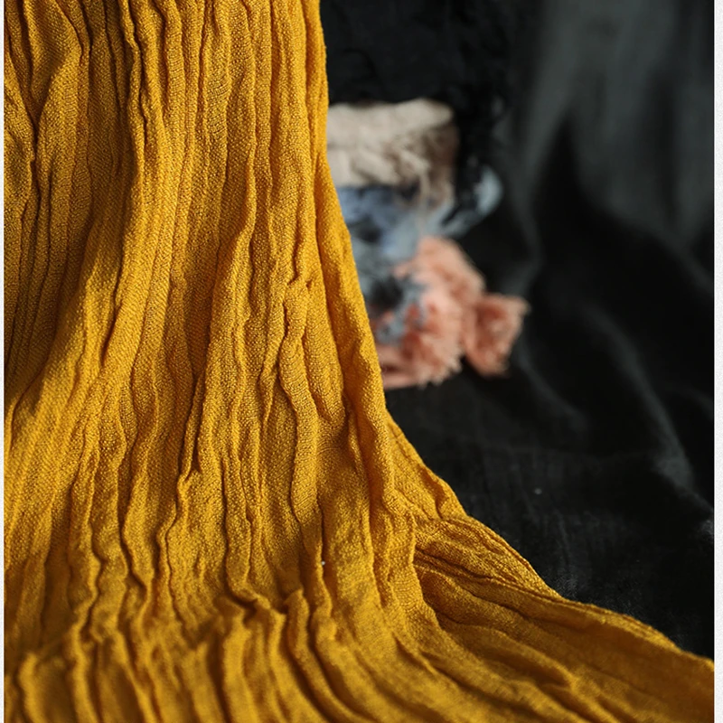 Шарф NINI WONDERLAND Женский хлопковый льняной большой шарф однотонная винтажная шаль