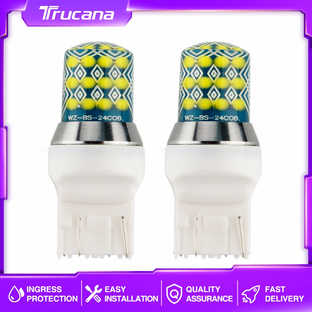 

Trucana 2pcs T20 LED 7443 7440 LED Canbus Light W21W 5W Led Bulbs 12V Backup Reversing Light for Car Signal Lamps 6500K White