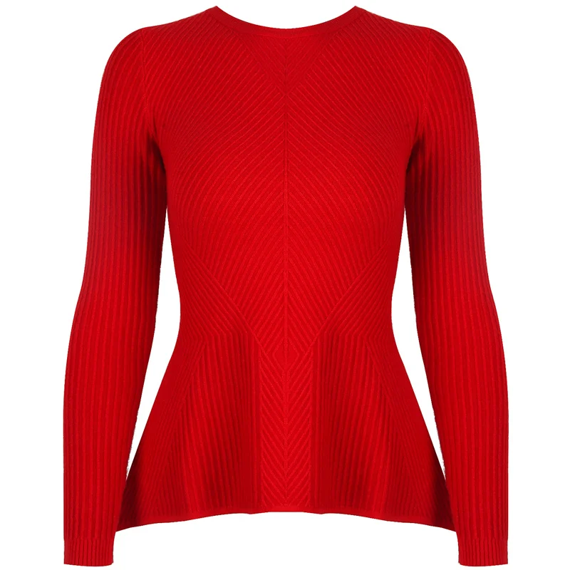 

5 Colors Women Autumn Winter Casual Sweaters Fashion Lotus Leaf Long Sleeve Pullover Sweater Knitting Base Top