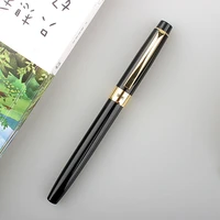 new 859 luxury black gold fountain pen high quality metal inking pens for office supplies school supplies writing ink pen