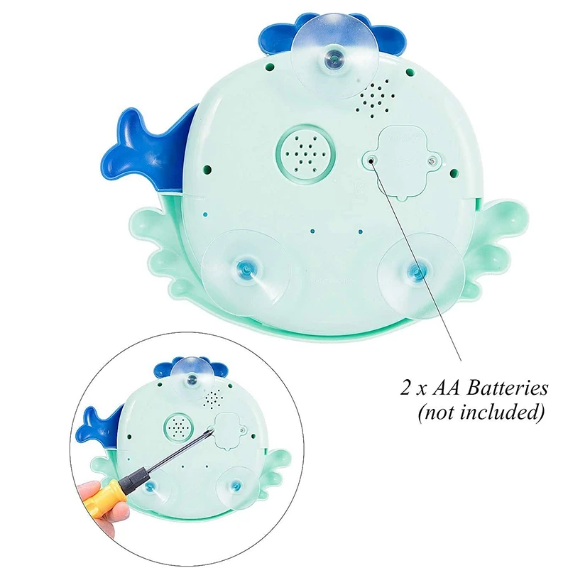 

Baby Bath Toy Whale Bubble Maker with Nursery Rhymes Kids Automatic Bubble Blower Machine Fun Childrens Toy Shower Gift