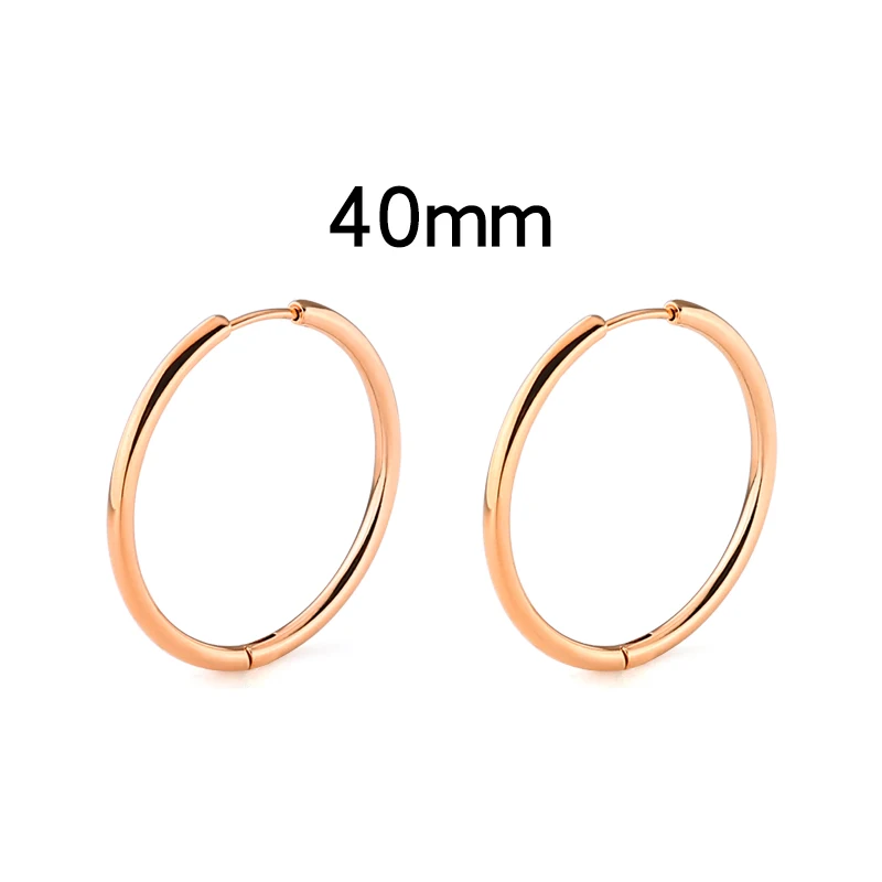 020208 Rose gold40mm Innopes трендовая унисекс круглая Ушная серьга с пряжкой черная панк винтажная титановая сталь мужские и женские ювелирные изделия - Окраска металла: 020208 Rose gold40mm