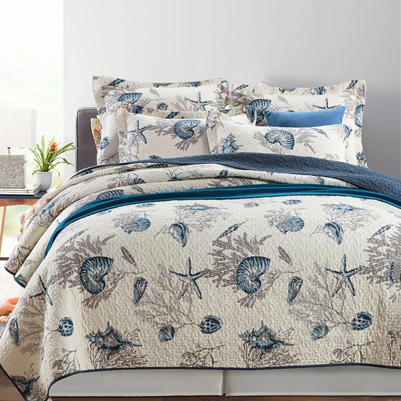Комплект постельного белья морского стиля Хлопковое одеяло комплект из 3