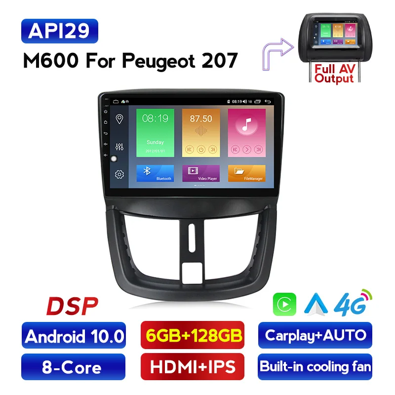 

DSP 4G lte Android 6 + 128 ГБ Автомобильный GPS-навигатор плеер для Peugeot 207 2007-2014 Радио Стерео мультимедийный плеер WIFI BT 2.5D IPS