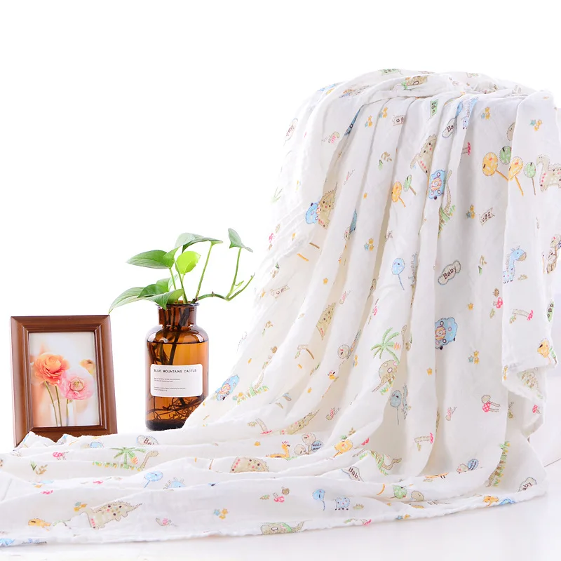 Summer Bamboo Cotton Double Layer Gauze Bath Towel Fabric Newborns Gro-bag Baby Swaddle jin bao Thin Large Blanket | Мать и ребенок