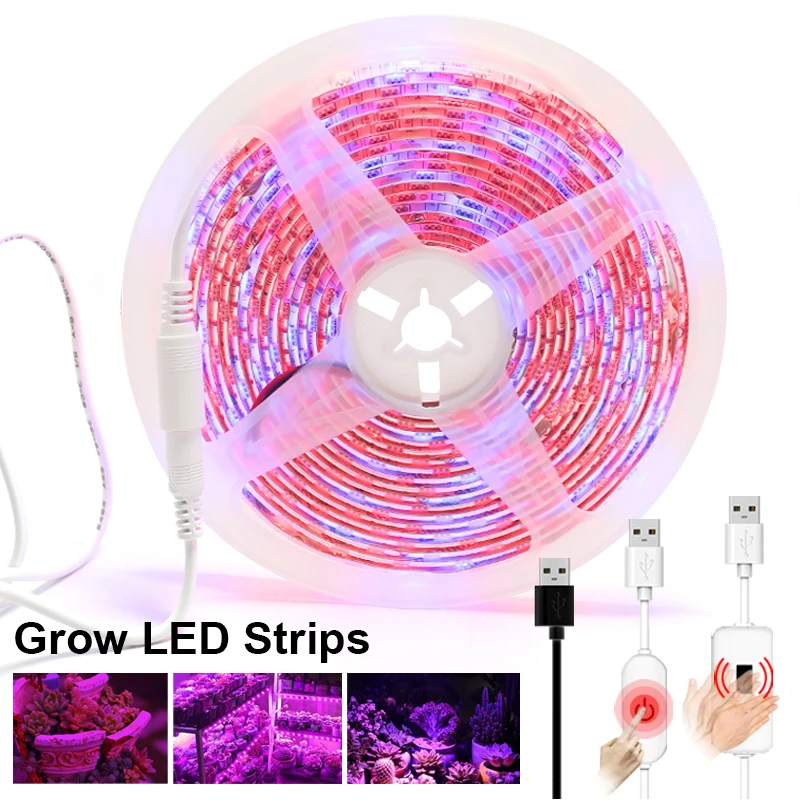 

Grow Light Grow LED Strips Full Spectrum Light Indoor 2835 5V USB Phyto Tape Led Flower AquariumGrowing Lamps Lamp For plant SMD