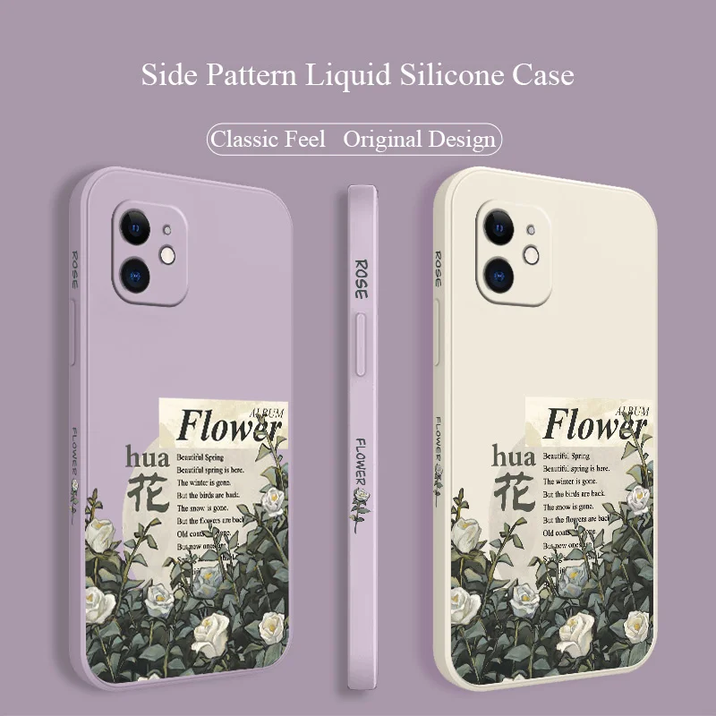 

Oil Painting Roses Silicone Case For iPhone 12 Pro Max Mini 11 Pro Max X XR XS MAX SE2020 8 7 Plus 6 6S Plus Phone Back Cover