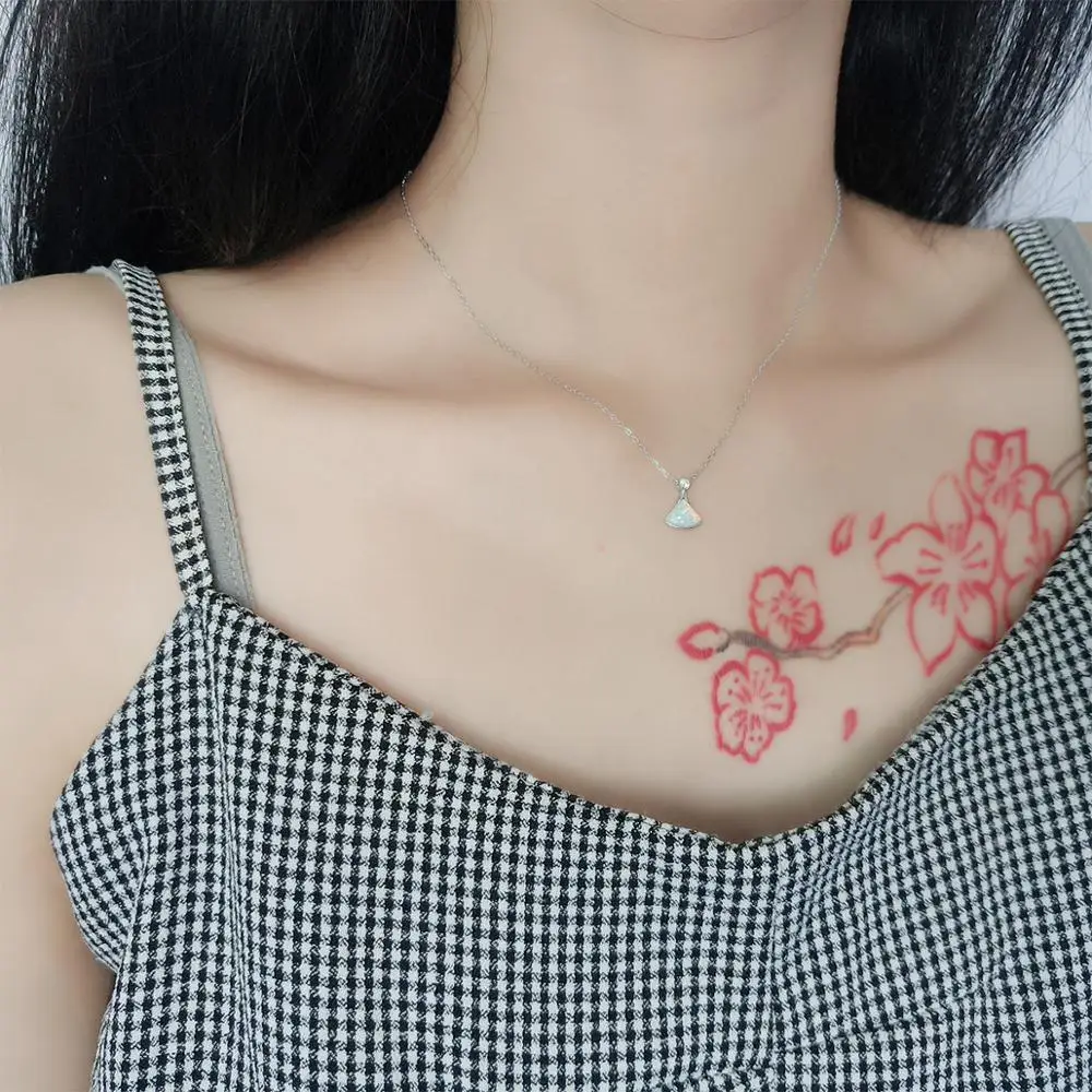 

High Quality Real S925 Color Beauty Skirt Sector Fashion Jewelry Necklace Pendant Chain Rose Gold Fashion Accessories Jewel