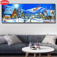 Large Size Decor Diamond Painting 5D Diy Mosaic Ice And Snow Town Christmas Cross Stitch full Square Round Drill Embroidery sale