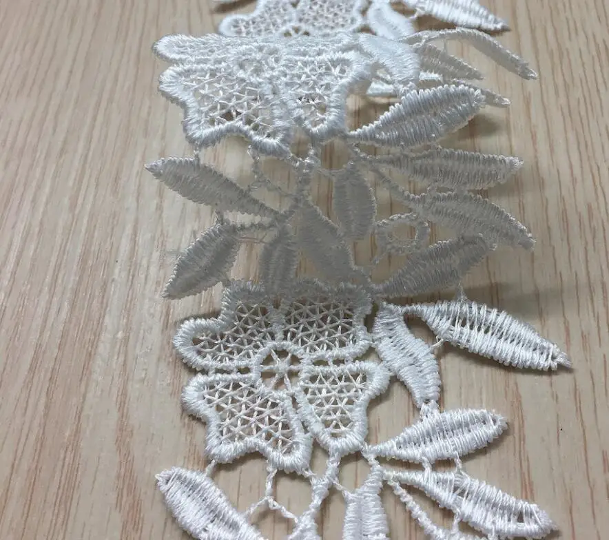 1 Yard/2 Yards Black White Lace Appliques Embroidered Net Fabric Trim Ribbons DIY Sewing Handmade Craft Materials | Дом и сад