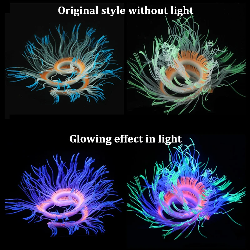 Силиконовое искусственное украшение сменный Мягкий Аквариум морской анемон