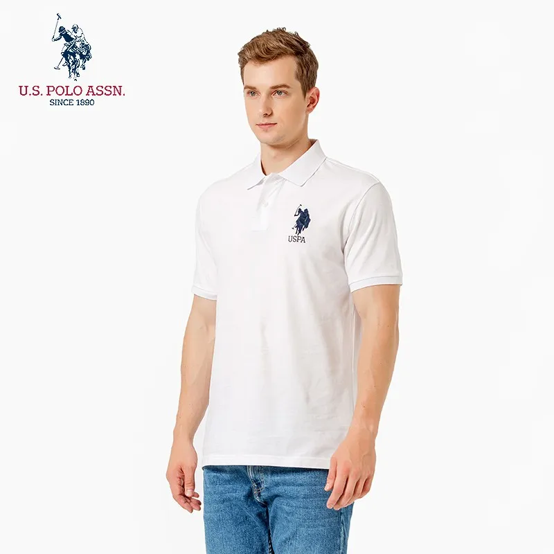 Мужская летняя рубашка-поло из 100% хлопка с вышивкой и коротким рукавом | одежда