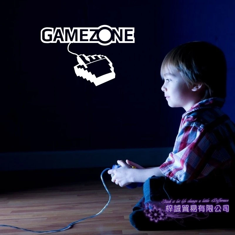 Игровая зона наклейка Видео игровой контроллер Стикеры играть плакаты тематики