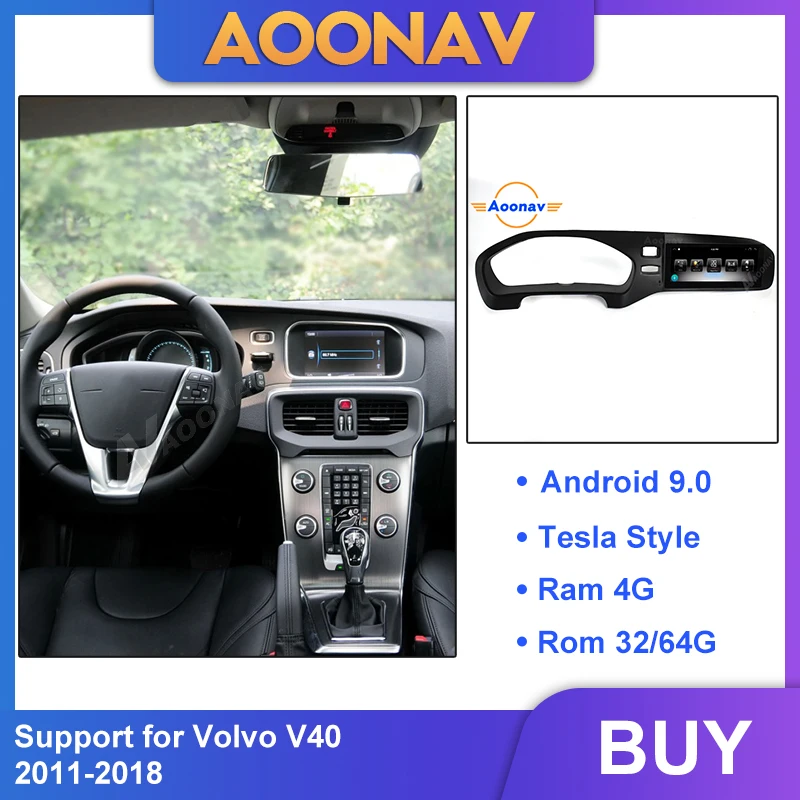 Автомагнитола Tesla style 2 din Android стерео для Volvo V40 2011 2018 автомобильный мультимедийный плеер GPS навигация DVD