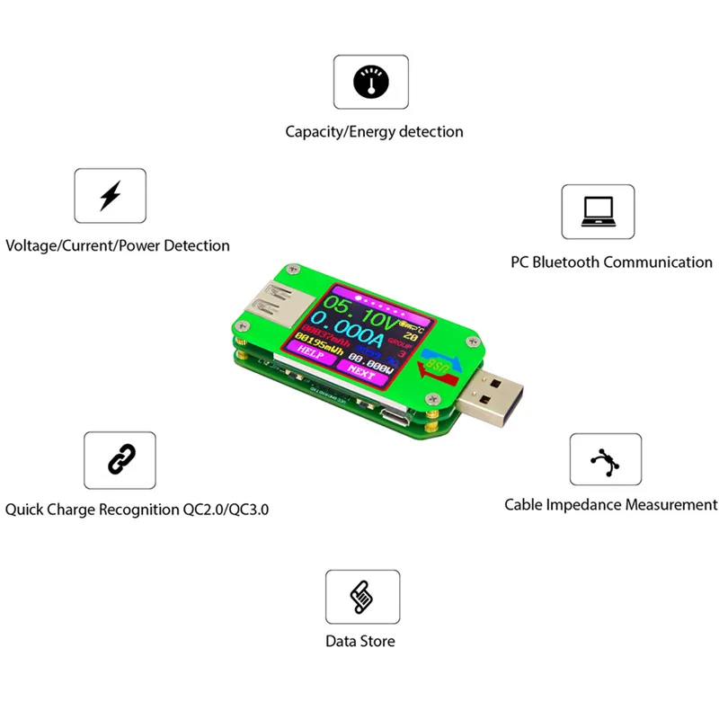USB-тестер напряжения UM34/UM34C UM24/UM24C UM25/UM25C с цветным ЖК-дисплеем измеритель тока