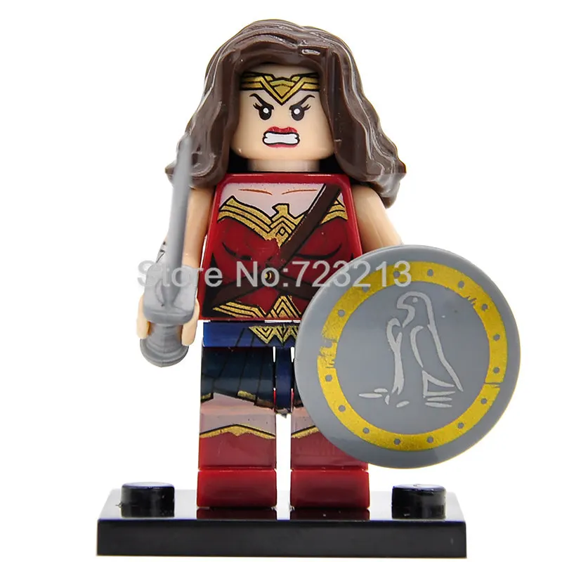 Wonder Woman Одиночная фигурка супергероя, айсман X-men, проф. Х. Китти, прайд, белая королева, тигр, Архангел, Psylocke, строительные блоки, кирпичи, игрушки - Цвет: Wonder Woman