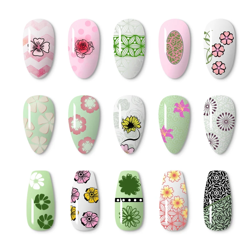 MEET ACROSS Lace Flower Animal Nail Stamping Plates Marble Image Stamp Templates Geometric Manicure Printing Stencil Tools | Красота и