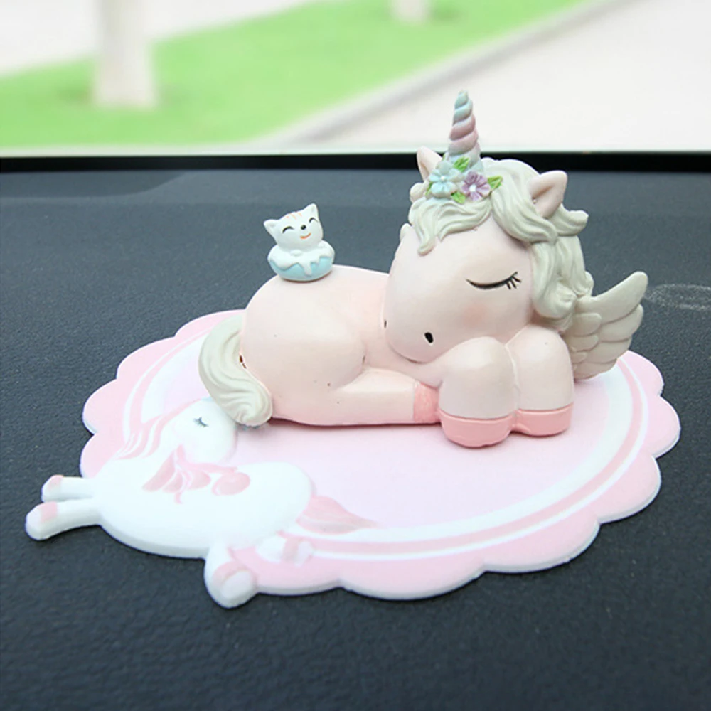 

Dashboard Non-slip Mats On-board Mobile Phone Pad Unicorn Anti-skid Table Pad Candy-colored Car Decor Accessories Interior