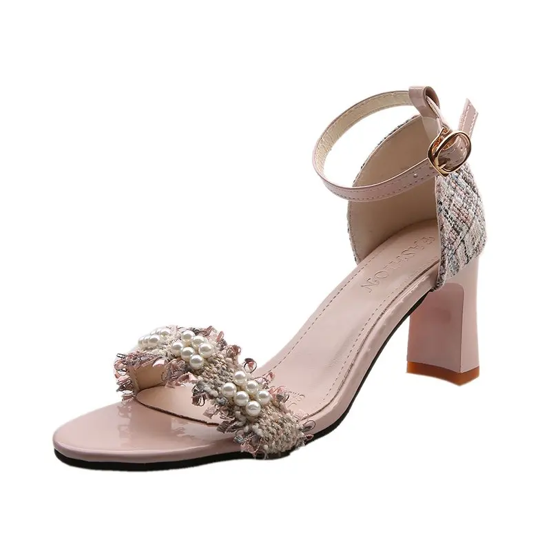 

Sandals Women Summer New Fashion Women's Sandals 2021 Round Head Comfortable Open Toe Sandals All-match Rubber High Heel Shoes