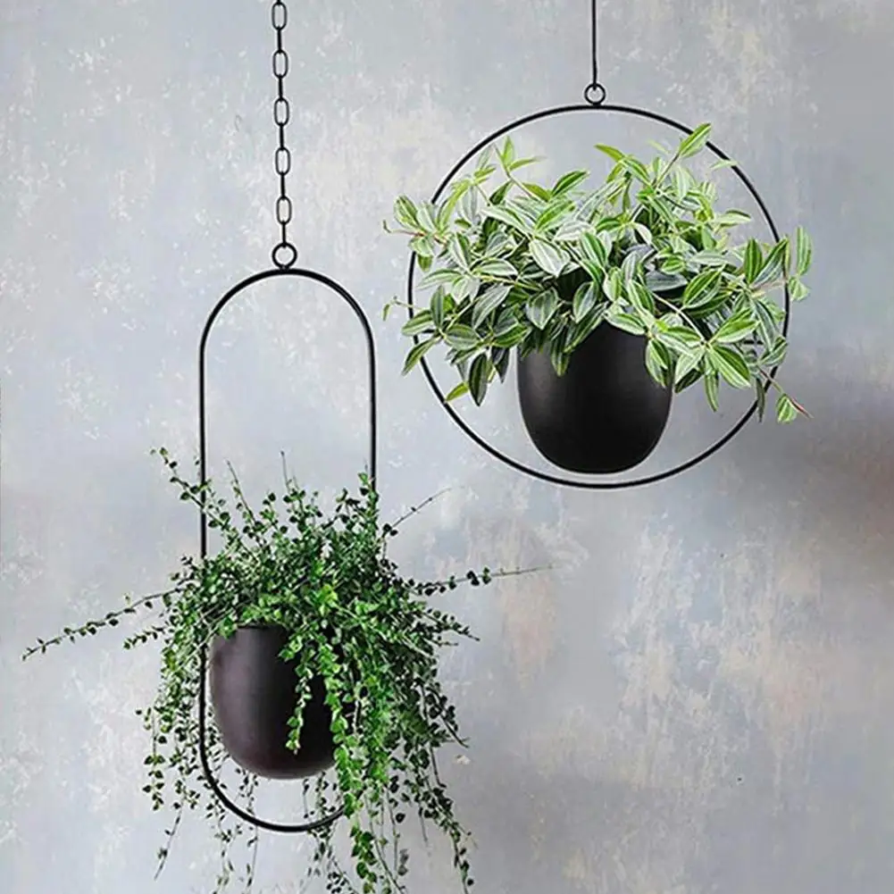 

Plant Flower Pot Holder Garden Home Iron Art Hanging Plant Planter Basket Suitable For Succulents And Small Potted Plants